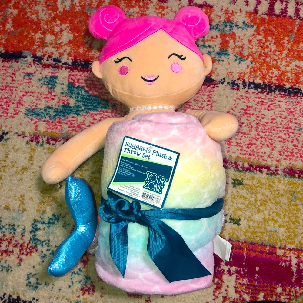 Huggable plush & throw set mermaid - Picture 1 of 1